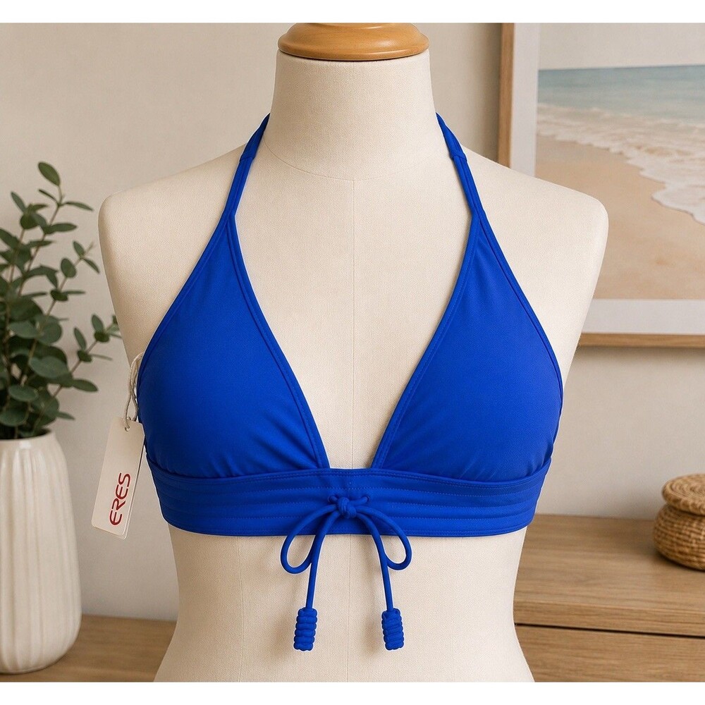 ERES Azteque Bikini Royal Blue Yuzu Mika Halter Triangle Swim Top 42 US 10 NWT